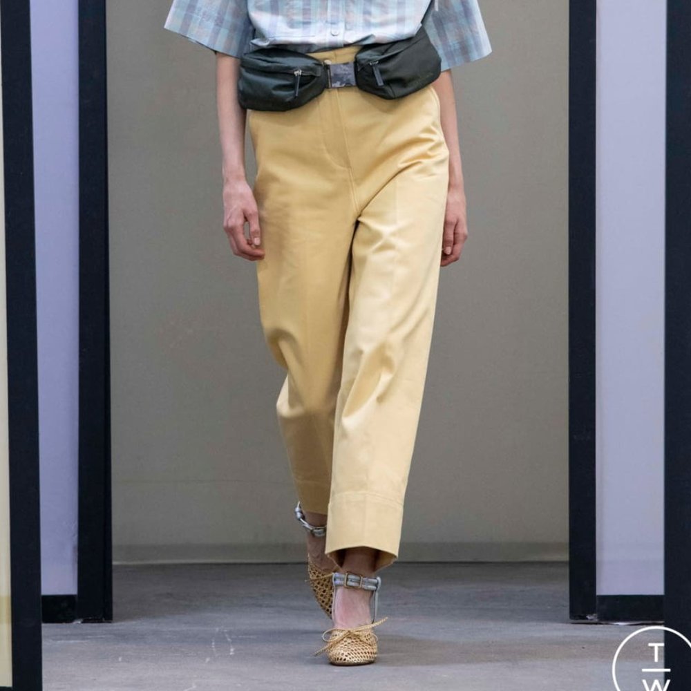 Maison Kitsune Bootcut Pants in Yellow
